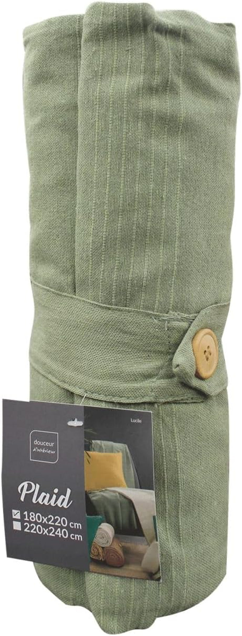 Douceur D'Intérieur, Decke (220 x 240 cm) Lucile Curry, Polycotton, einfarbige Betten und Decken Douceur d'Intérieur Salbei 180 x 220 cm