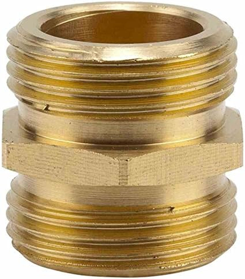 Niplu filetat din alamă Gardena: Conector din alamă pentru conectarea pe ambele părți, de exemplu la pompe, filet de țeavă 26,5 mm (G 3/4 inch) (7260-20)