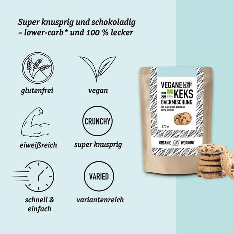 Mix pentru biscuiți de ciocolată vegani, fara zahar adaugat, cu faina de migdale Bucatarie Naty Shop