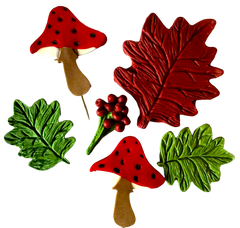 Set mit 6 essbaren Dekorationen, Herbst