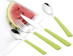 JANE Besteck, polierter Edelstahl 18/0, grüne Kunststoffgriffe, 24-teilig Kitchen Naty Shop