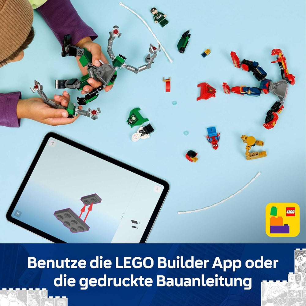 LEGO | Mech-Duell: Spider-Man vs. Doc Ock - Superhelden Spielzeug mit 2 Actionfiguren, 3 Minifiguren, Shootern - Konstruktionsspielzeug für Kinder - Geschenk für Jungen ab 6 Jahren und Mädchen - 76338