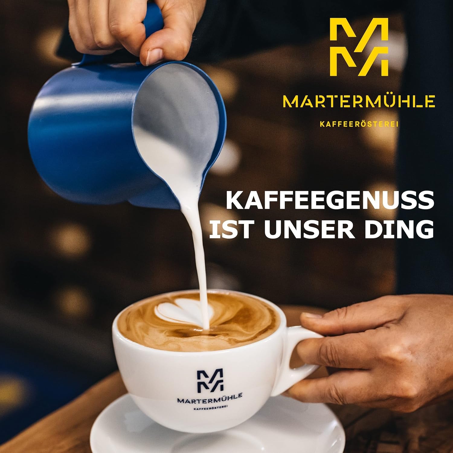 Martermühle Aßlinger Mischung Kaffeebohnen 1kg I Arabica I Aromen: Haselnuss, Leichte Würze, Schokolade I Ganze Kaffee-Bohnen schonend geröstet, säurearm