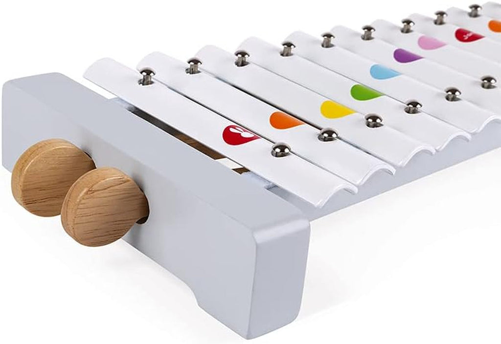 Janod - Xilofon Confetti din lemn și metal, instrument muzical pentru copii, replică de jucărie și jucărie pentru percepție muzicală, de la 2 ani, J07604 Jucarii Bebe Naty Shop