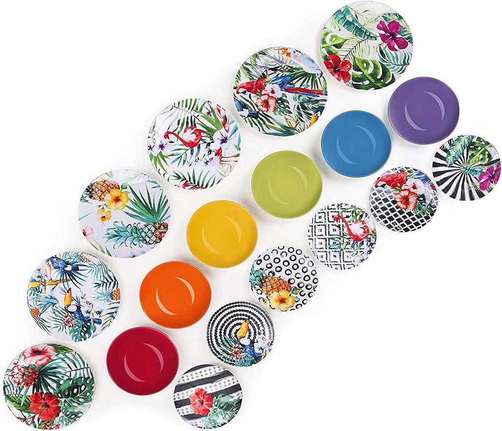 Excelsa Tropical Chic Teller-Set, 18 Stück, Porzellan, Mehrfarbig Seturi vesela masa Naty Shop