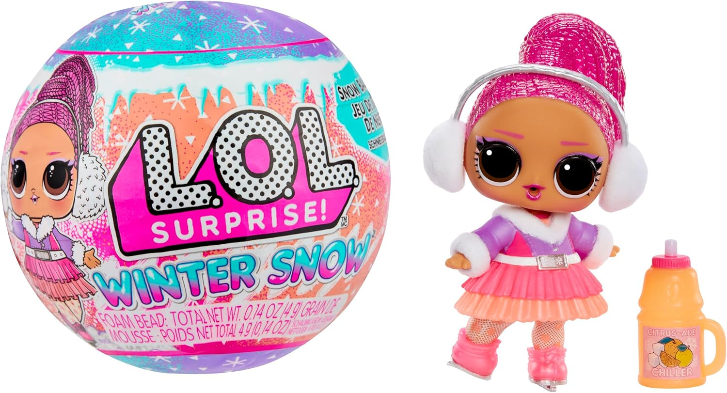 L.O.L. Surprise! Winter Snow Tot - 1 Sammlerpuppe mit Magischer Schneeüberraschung, Blindverpackung, 8 Puppen zum Sammeln, Frostig-Cooler Mode und Zubehör, Geschenk für Kinder ab 4
