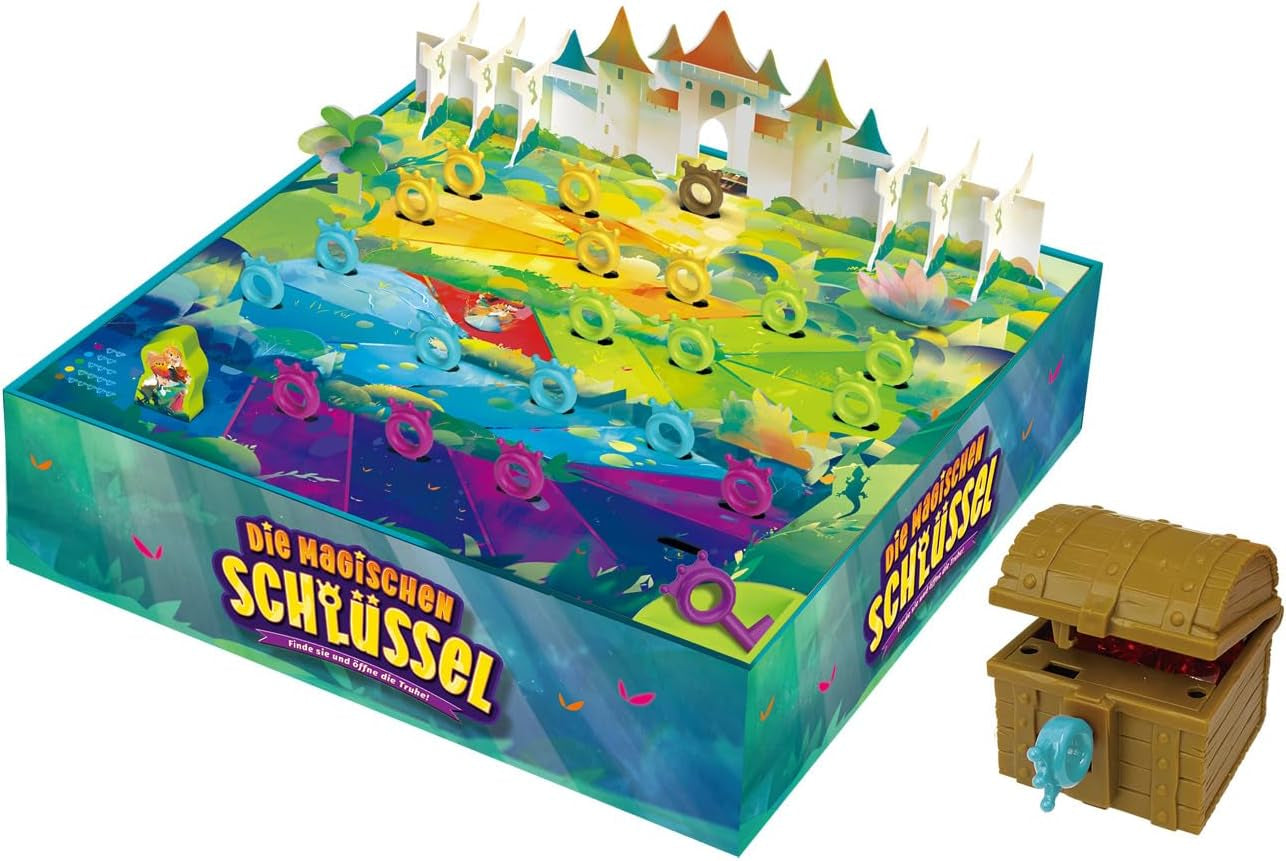 Game Factory 646323 Magic Keys, entzückendes Würfelspiel für Kinder ab 6 Jahren, Familienspiel für 2–4 Spieler, Spiel des Jahres 2024 für Kinder