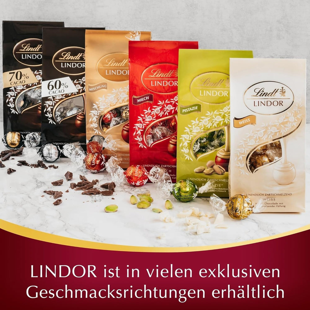Lindt Chocolate LINDOR Doppelte Schokoladenkugeln, Aktion | Beutel mit 137 g Naty Shop Schokoladenbonbons