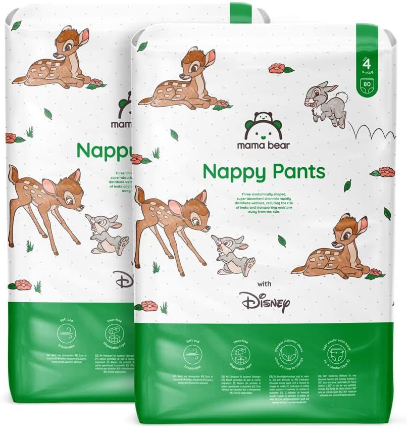 Marcă Amazon: Scutece Mama Bear Disney, mărimea 5 (12-17 kg) - Cutie lunară, alb, 140 bucăți (2 pachete a câte 70)