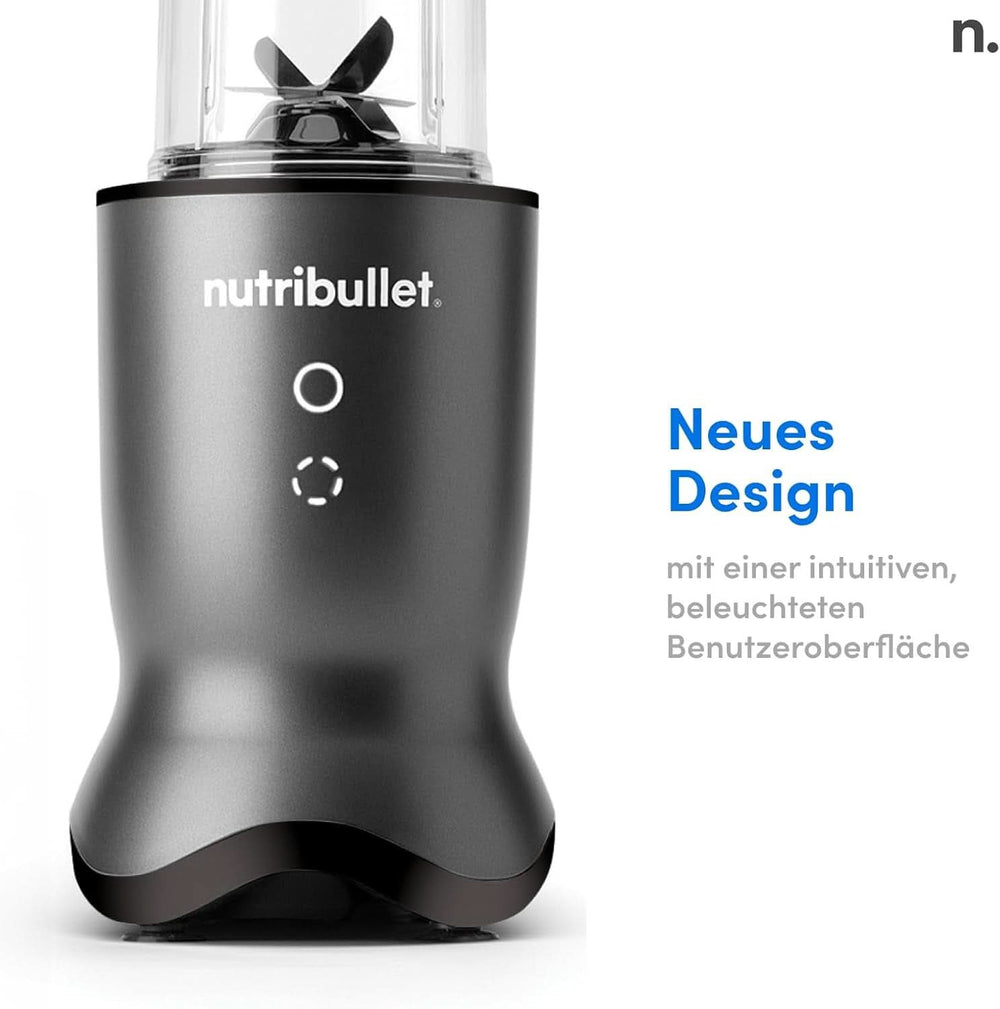 Nutribullet Personal Blender, Der leistungsstärkste Mixer Für Eine Portion, 1000 Watt Und Leiser Motor, 900 Ml Becher Aus Tritan Renew, Leuchtende Touch-Bedienknöpfe, Dunkel Grau Bucatarie Naty Shop