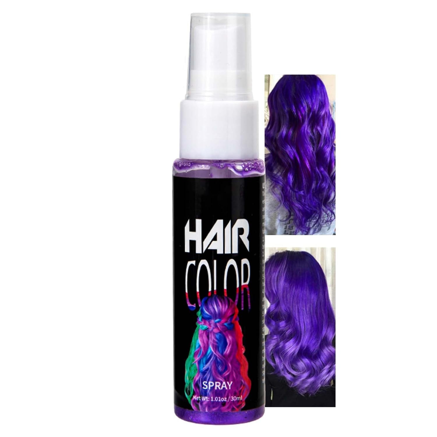 Culoare spray pentru păr, Vopsea de păr temporară spray roșu, Vopsea de păr colorată roșu, Vopsea de păr lavabilă, Spray de culoare pentru păr roșu viu, Vopsea de păr instant, Vopsea de păr pentru carnaval, Halloween, Cosplay, Party Vopsea pentru par Naty Shop Violet 30 Ml (1 pachet)