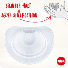 NUK Stillhütchen | Stillhütchen | Schützt vor wunden Brustwarzen | Dünnes Silikon | Größe S (16 mm) | 2 Stück Babynahrung und Stillzubehör Naty Shop