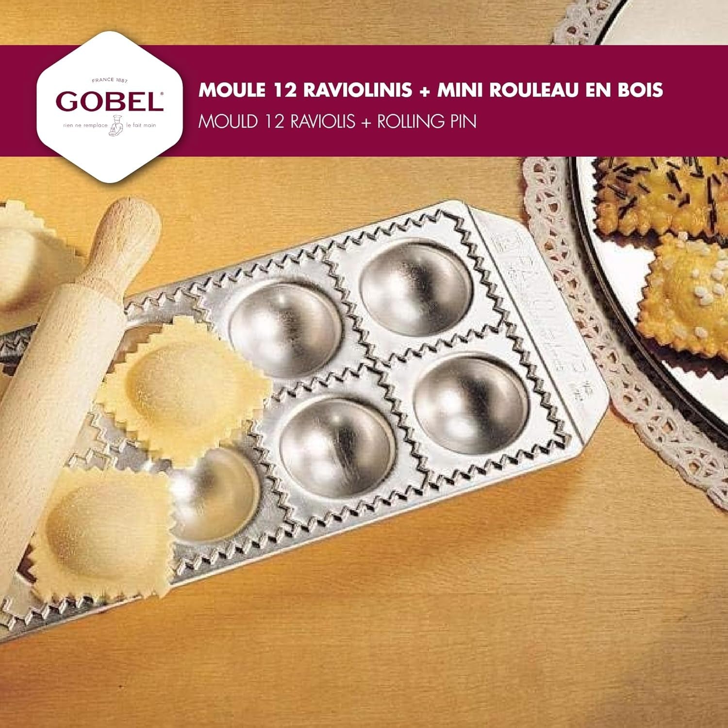 GSD Household Appliances Ravioli Chef Formă pentru ravioli, oțel, 52x52mm, naturală
