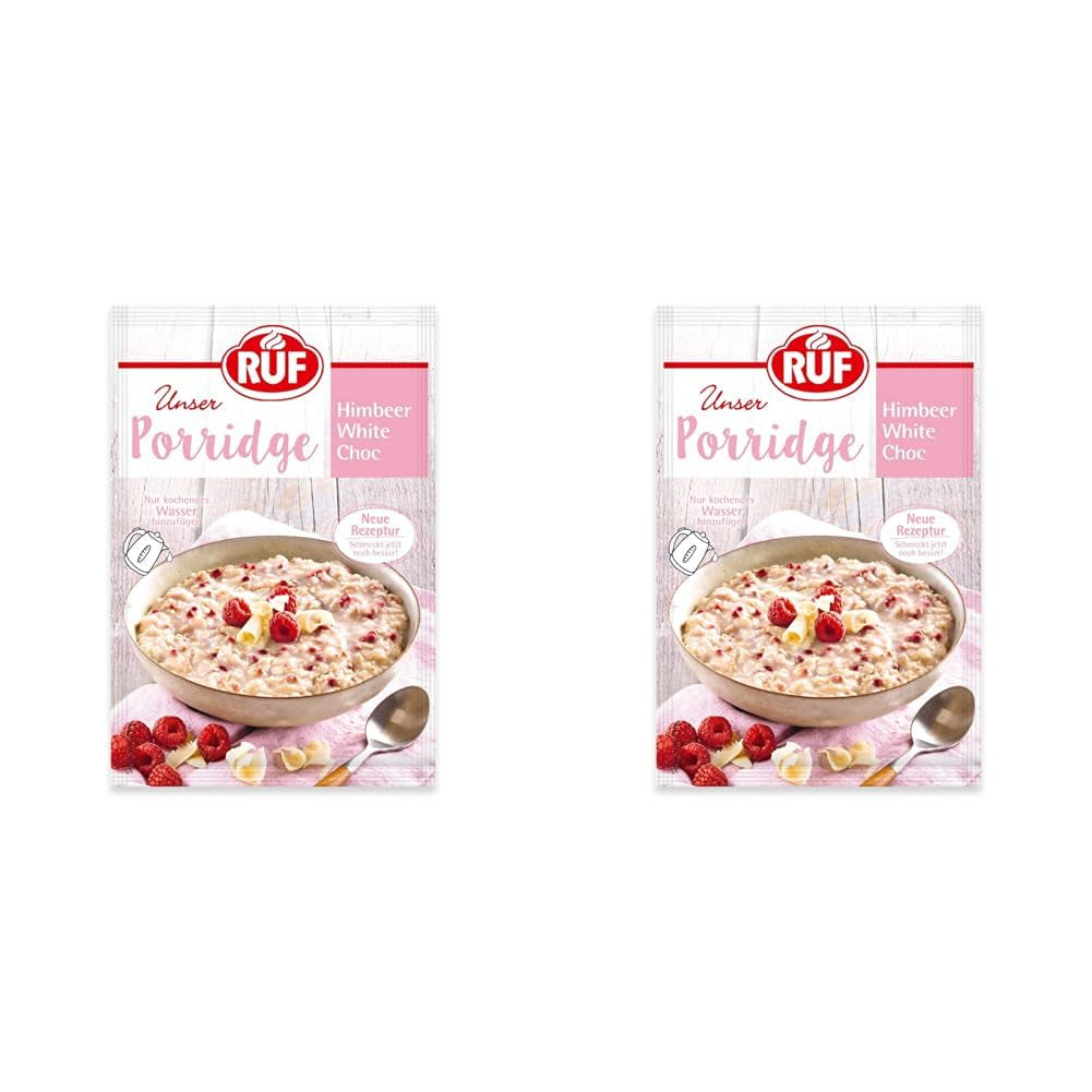Terci de ovăz instant RUF cu căpșuni și vanilie, o masă de vară cu ovăz gata în 3 minute, 1 pliculeț x 65g