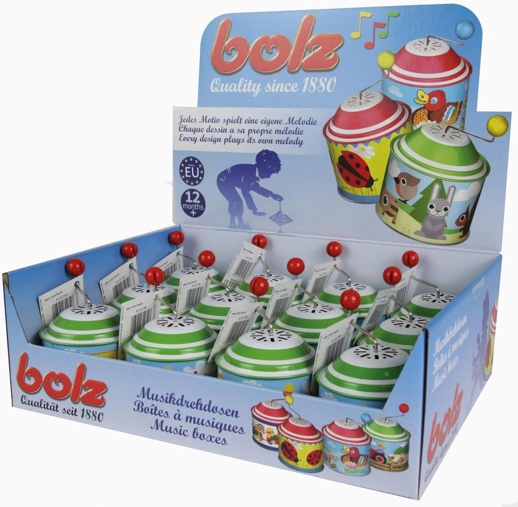 LENA 52760 Muzică cutie rotativă fermă, cutie muzicală aprox. 10,5 x 7,5 cm, cutie rotativă din tablă cu melodie Old Mc Donald Has a Farm, cutie rotativă din metal, orgă pentru copii de la 18 luni, motiv de orgă Jucarii Bebe Naty Shop