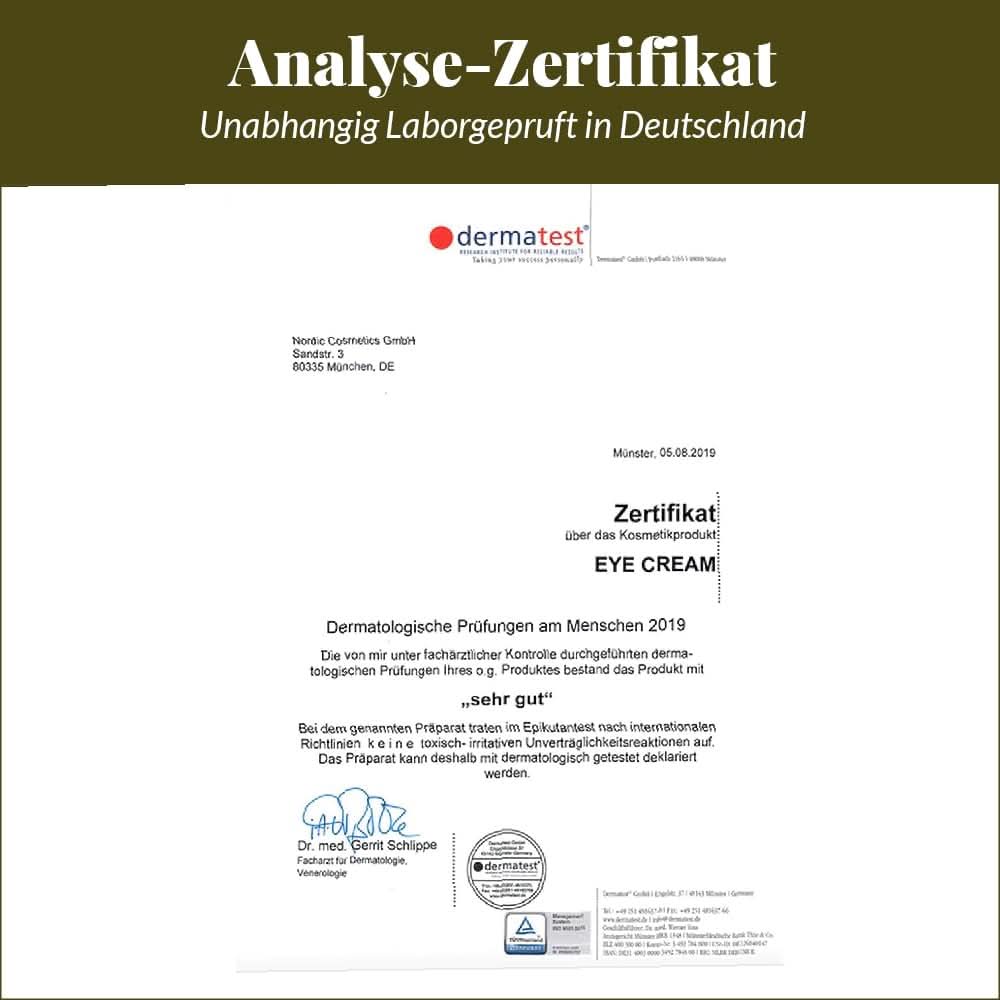 Nordic Cosmetics, Cremă de ochi vegană împotriva ridurilor și a cearcănelor cu acid hialuronic, 10ml Cosmetice si Infrumusetare Naty Shop