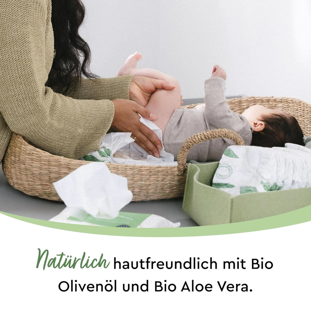 LILLYDOO Grüne natürliche Feuchttücher, 100 % plastikfrei, parfümfrei (FSC-Mix) Naty Shop Baby-Feuchttücher