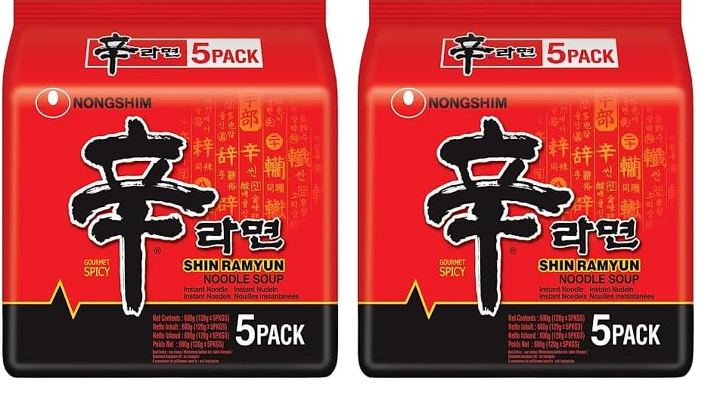 Nongshim - Tăiței instant Shin Ramyun - Pachet multiplu (20 x 120g) - Designul produsului poate varia