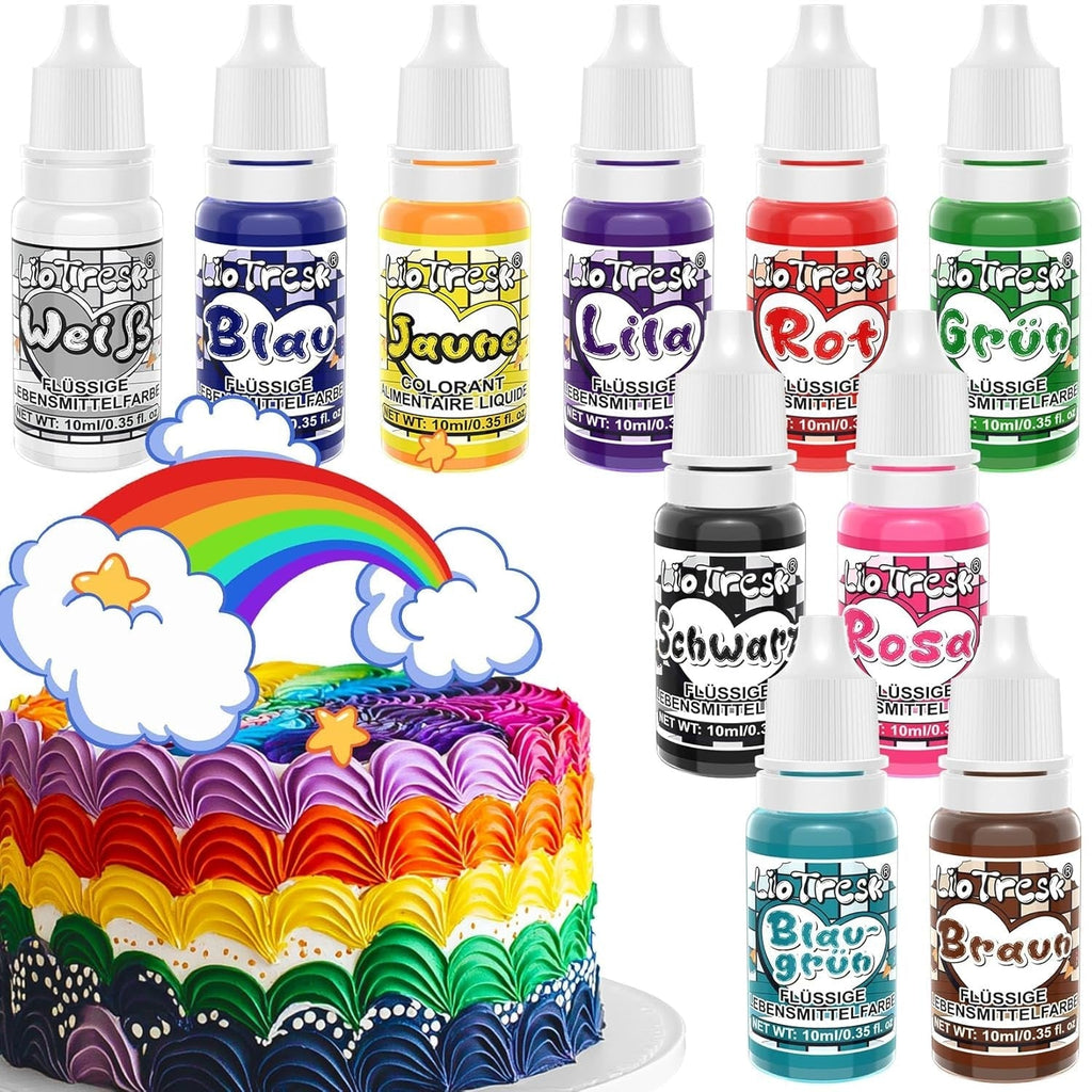 Set 10 coloranti alimentari, lichizi, 10 x 10 ml Naty Shop Default Title