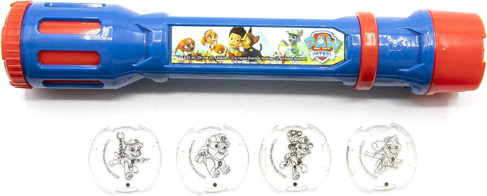 Joy Toy 40315 Paw Patrol Figuren & Charaktere Taschenlampe mit 6 austauschbaren Projektionslinsen – im Blister, 5,2 x 1,4 x 9 cm, rot/blau. Actionfiguren Naty Shop