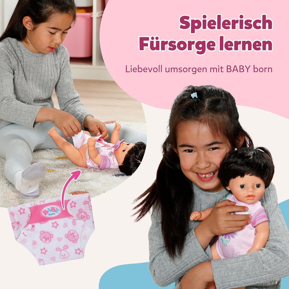 BABY Born Amy - 36cm große Puppe - Babypuppe mit 7 Funktionen für Kleinkinder ab 1 Jahr - Funktioniert ohne Batterien - Inkl. Accessoires & Strampler