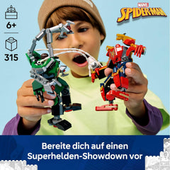 LEGO | Mech-Duell: Spider-Man vs. Doc Ock - Superhelden Spielzeug mit 2 Actionfiguren, 3 Minifiguren, Shootern - Konstruktionsspielzeug für Kinder - Geschenk für Jungen ab 6 Jahren und Mädchen - 76338