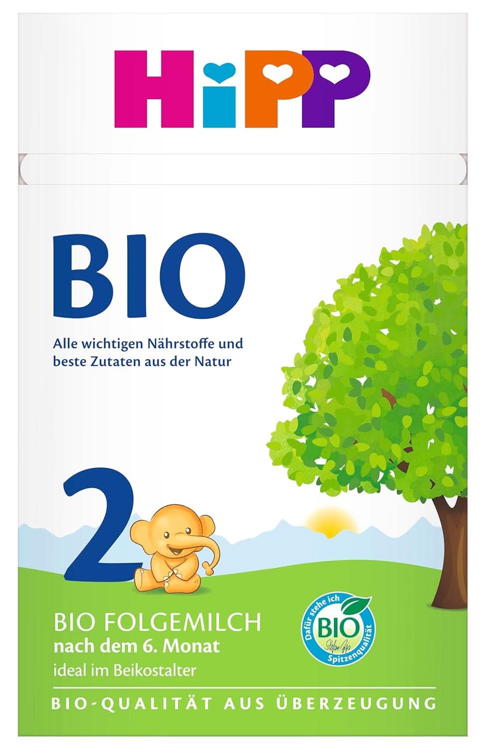 Hipp BIO, Babymilch, 4er Pack (4 x 600 g) Mutter und Kind Naty Shop New Formula Bio-Milchnahrung 2