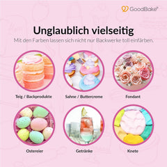 Colorant alimentar Goodbake Pastel Sand Beige (11 ml) – Colorant alimentar cu doză mare – Pentru colorarea prăjiturilor, fondantului, cremei de unt, macarons-urilor, băuturilor, slime-ului și multor altor obiecte. 100% vegan