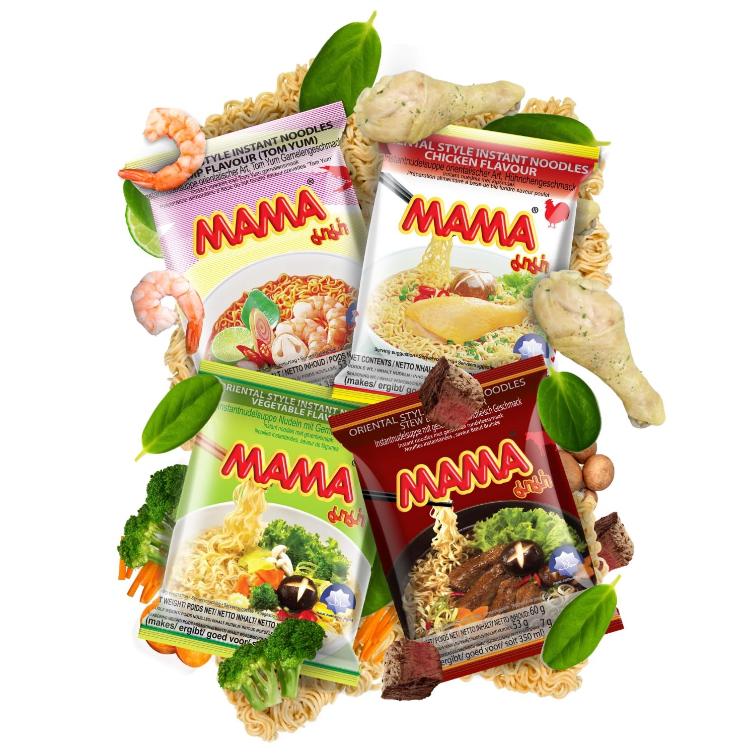 MAMA - Instantnudeln mit Gemüse, 30er Pack (30 x 60g)