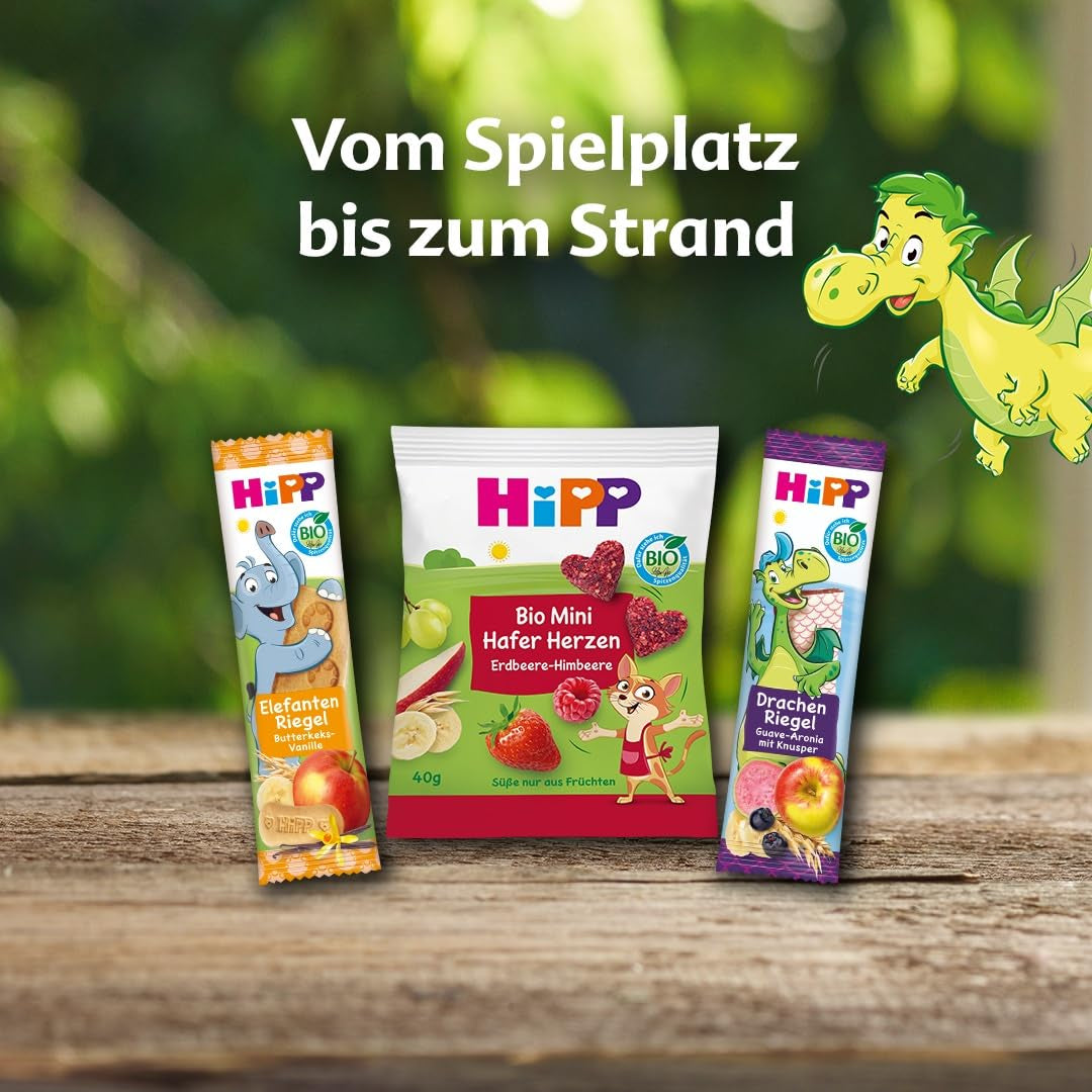 HiPP Vafe Organice din Porumb cu Căpșuni (8 x 23 g), gustare pentru bebeluși de la 8 luni, îndulcită doar cu fructe și legume, fără gluten, de cea mai bună calitate organică