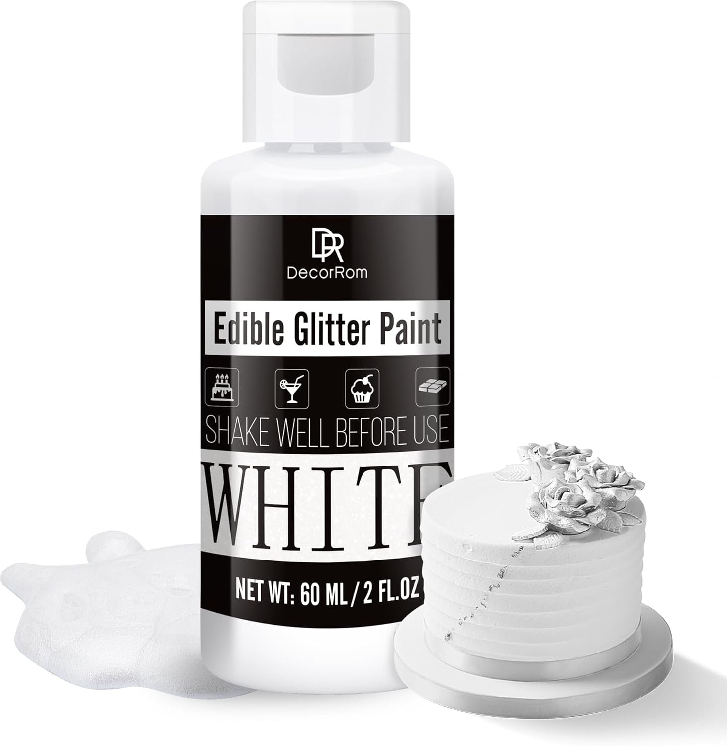 Sclipici comestibil lichid - 6 culori colorant alimentar metalic cu sclipici pentru decorarea torturilor, copt, brioșe - Pudră metalică comestibilă cu sclipici lichid pentru biscuiți DIY, fondant, prăjituri