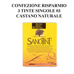 TINTA SENSITIVE COLOUR 03 NATURAL BROWN - 3 pachete - 3 x 125 ml Vopsea pentru par Naty Shop