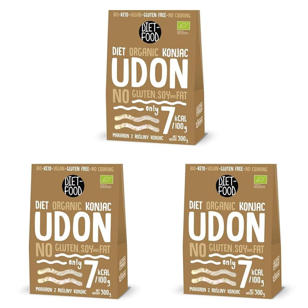 Udon Shirataki Konjac Nudeln Bio 385g – Kalorienarm, glutenfrei, vegan – aus Konjakwurzel, reich an Ballaststoffen DIÄT-FOOD