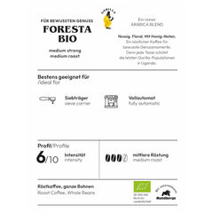 Cafea Gorilla Foresta 6 x 1000g boabe prăjite întregi | Amestec Arabica | Espressoare portafilter și complet automate | Cafea espresso