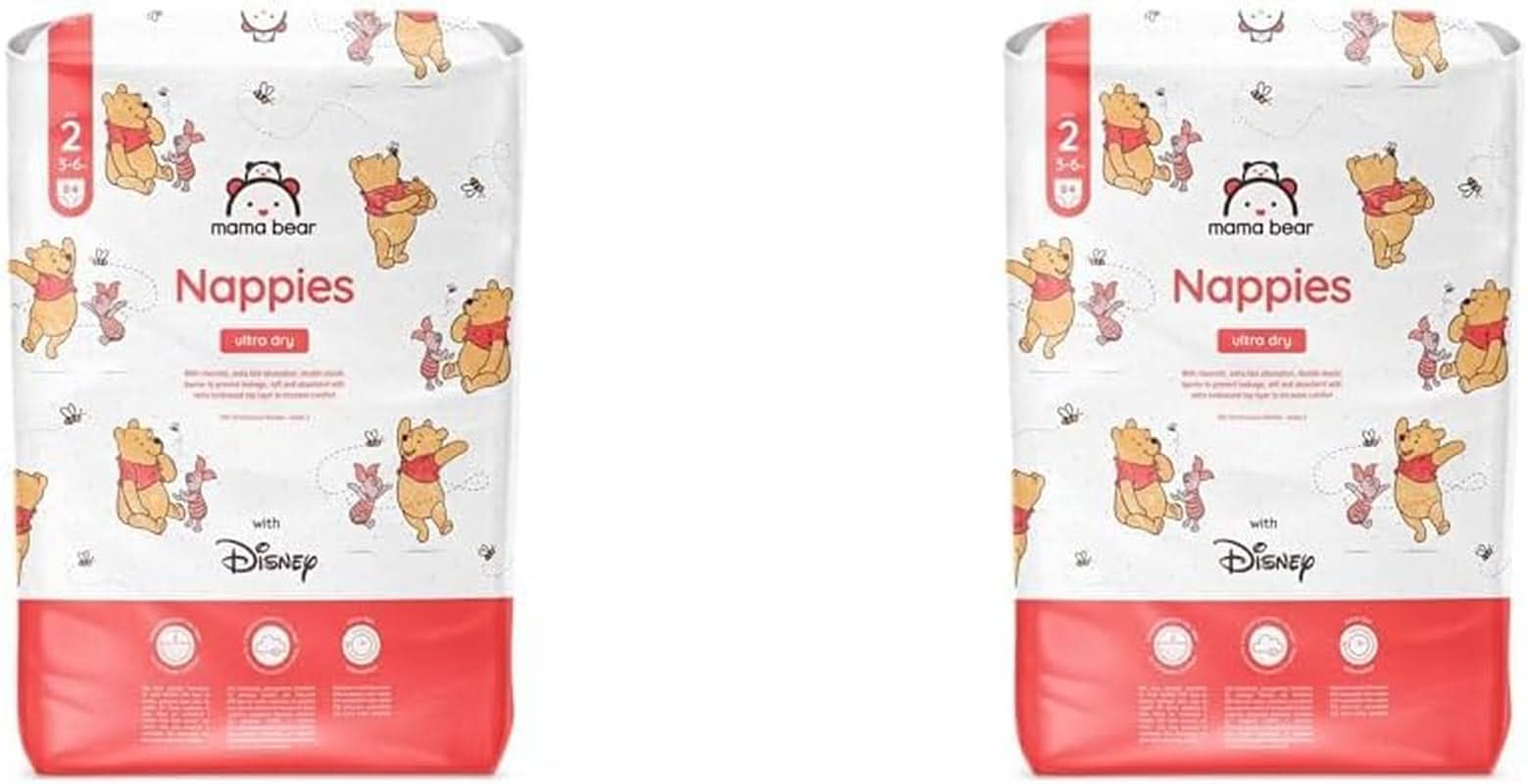 Windeln Mama Bear Disney Ultra Dry Größe 4 (8-14 kg), weiß, 84 Stück (1 Packung)