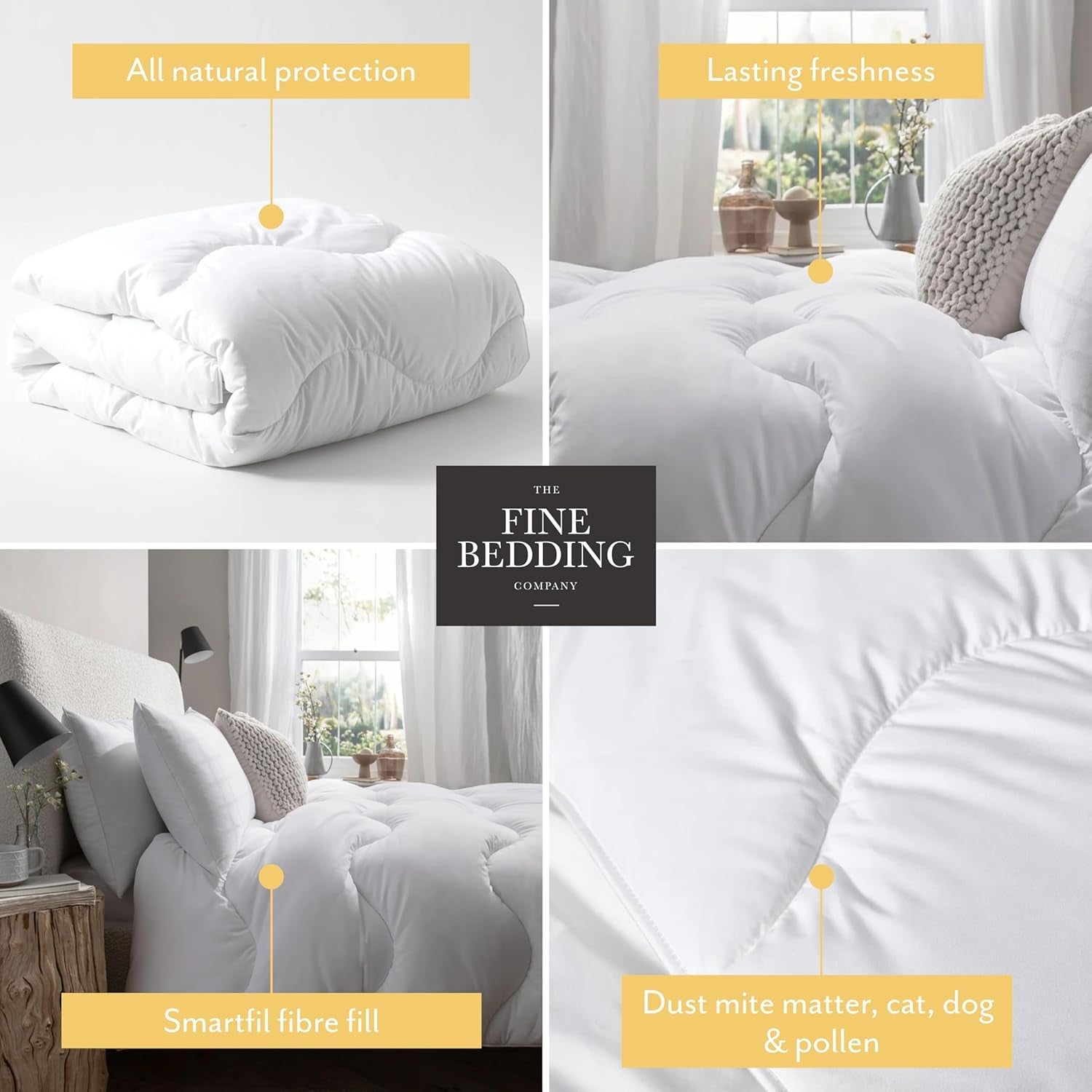 Allergy Defence Duvet, 4.5 Tog, fabricat din materiale reciclate, antialergic și hipoalergenic, pat Super King Size Plapumi si pilote Naty Shop