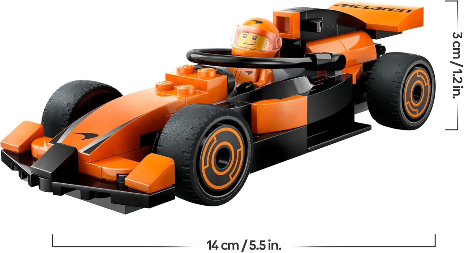 LEGO City F1 Rennfahrer mit McLaren Rennauto - Spielzeug Formel 1 Modell mit Rennwagen und Minifigur - Kleines Geschenk für Jungen und Mädchen ab 6 Jahren oder Motorsport Fans 60442