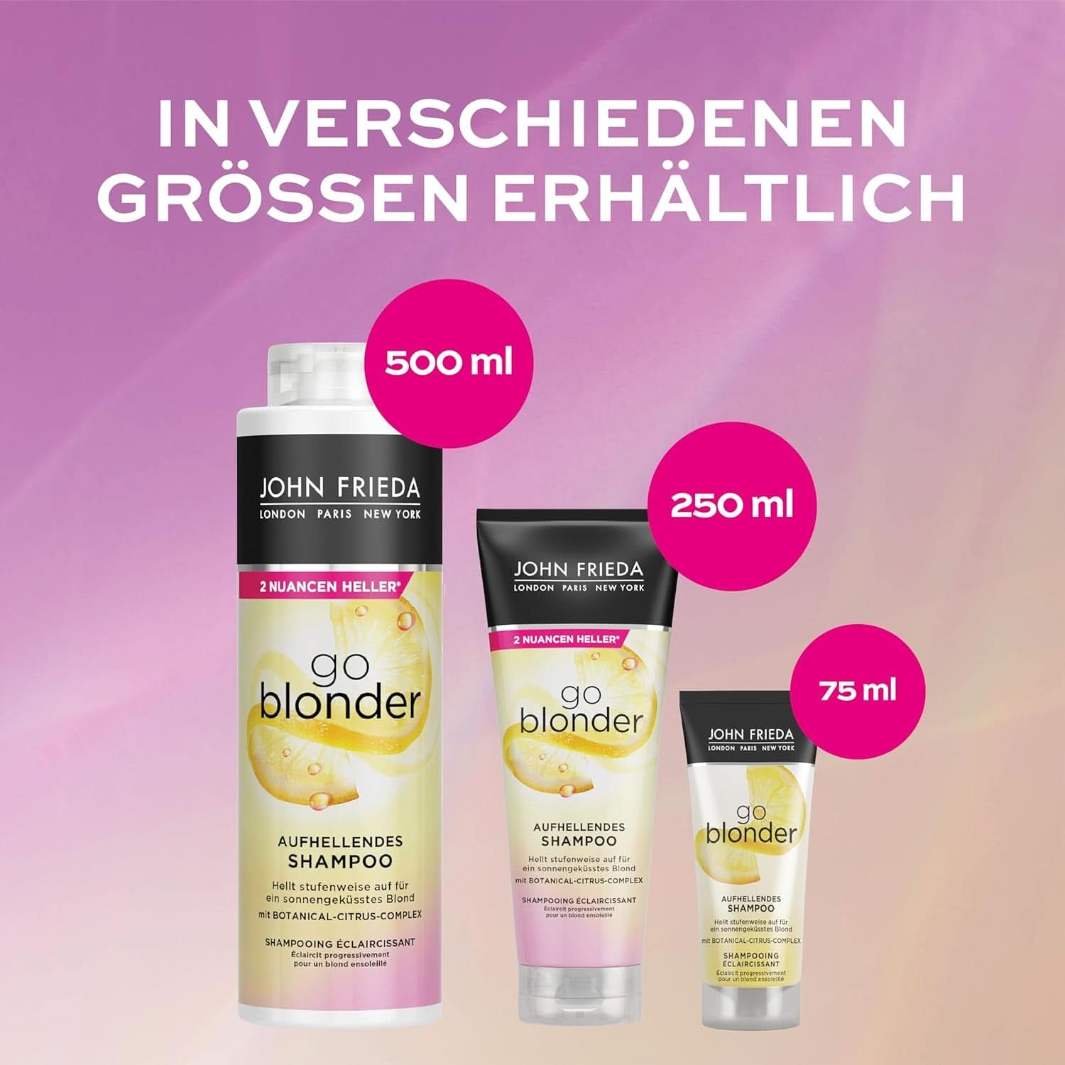John Frieda Sheer Blonde Go Blonder Shampoo, 250 ml Dusche und Bad Naty Shop