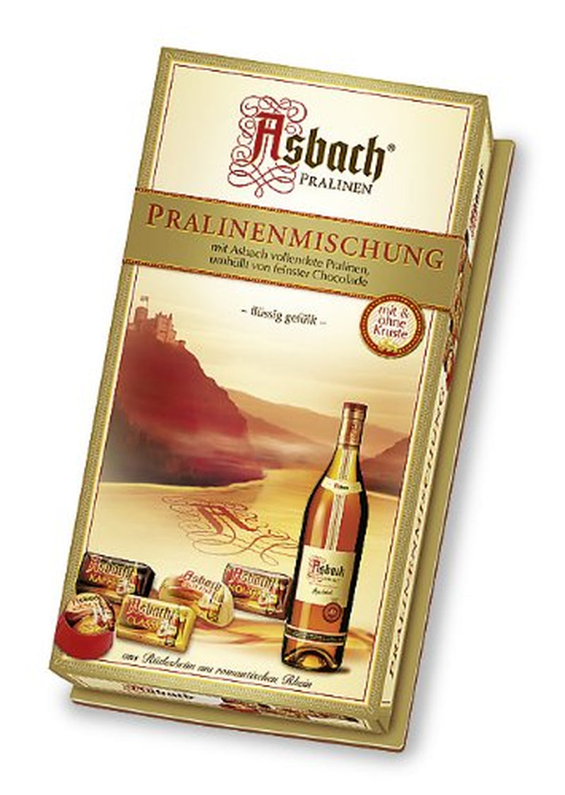 RCP Asbach Pralinenmischung, mit und ohne Kruste, flüssige Füllung, alkoholisch, wunderbares Geschenk, 2 x 125 Gramm Pralinen Naty Shop Standardtitel