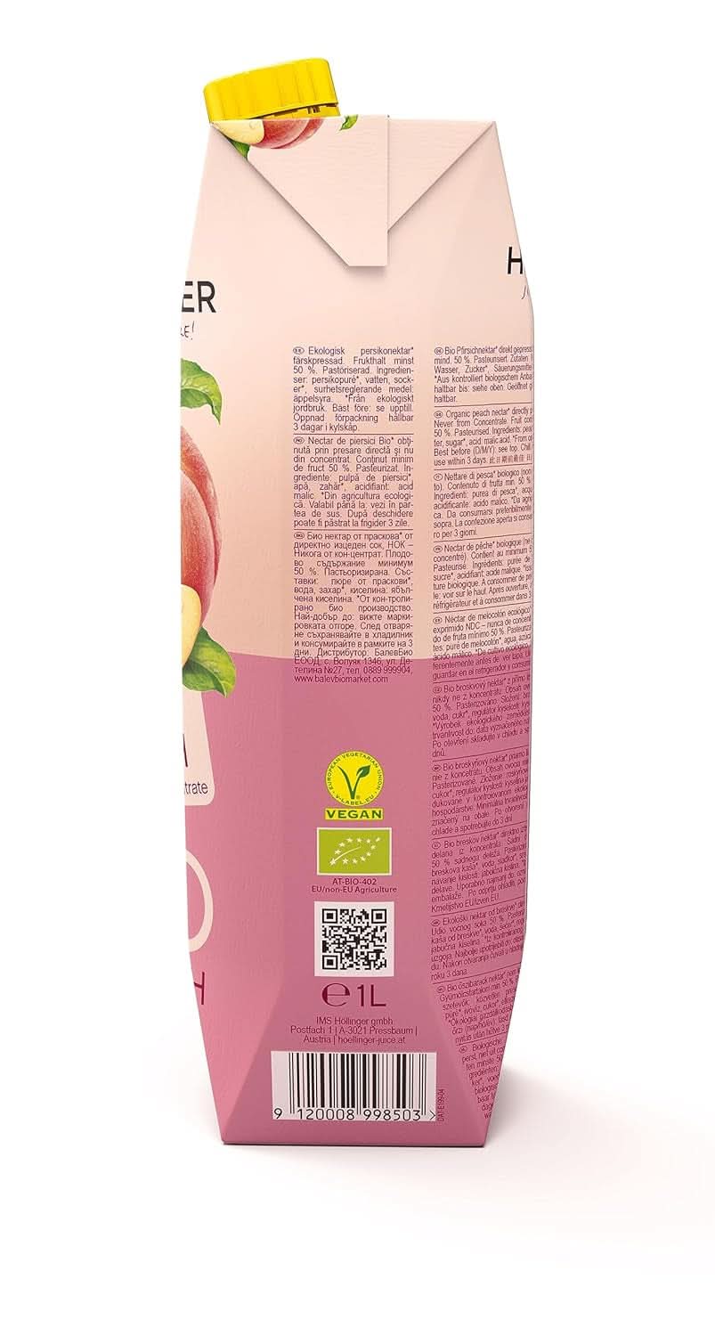 BIO Pfirsich, 1 Liter Alkoholfreie Getränke Naty Shop