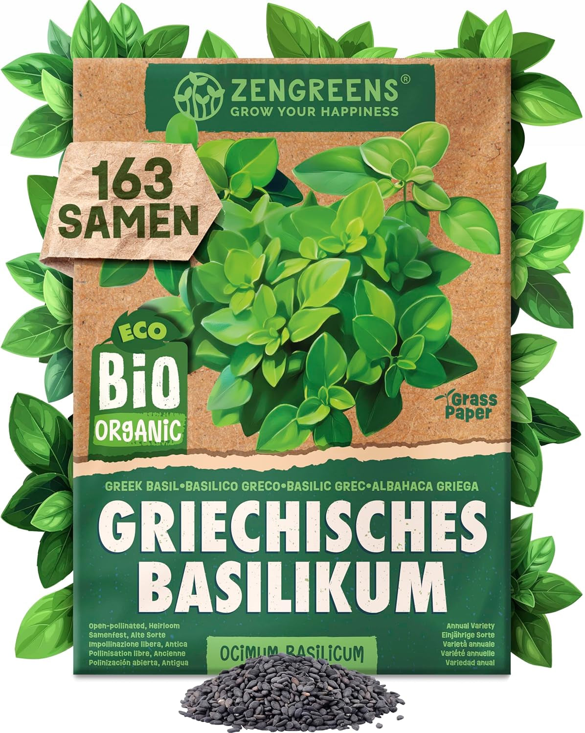 Semințe de busuioc organice într-un set de 6 - 6 semințe de busuioc pentru cultivare ușoară în grădină, balcon sau strat înălțat - semințe de plante - răsaduri