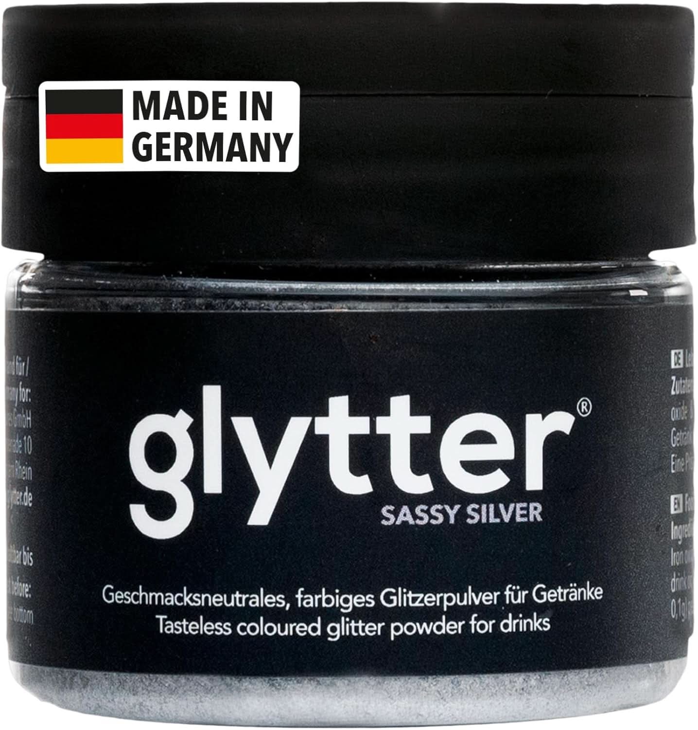 Glitzerpulver für Getränke (Silber) – Essbarer Glitzer für Getränke, 10 Gramm Glitter Naty Shop