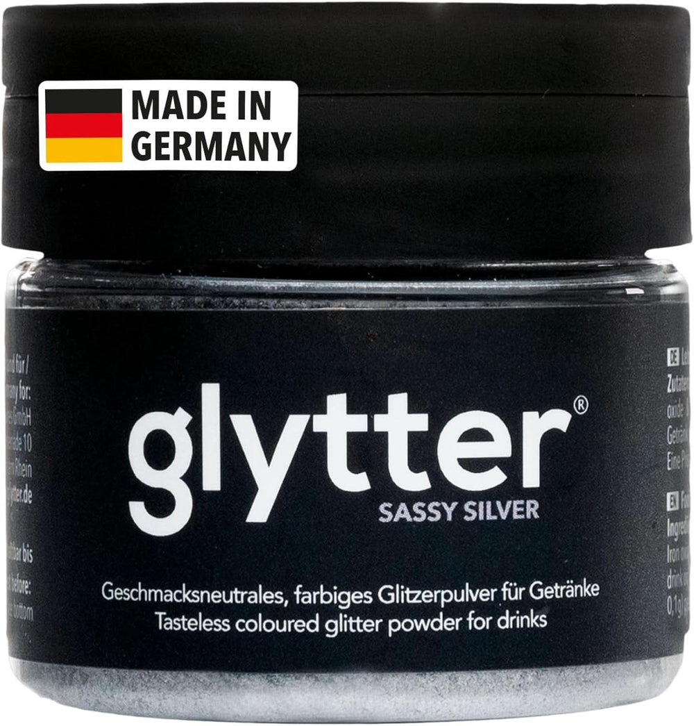 Glitzerpulver für Getränke (Silber) – Essbarer Glitzer für Getränke, 10 Gramm Glitter Naty Shop