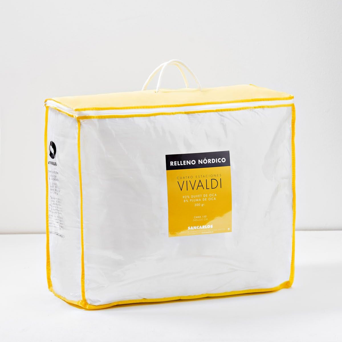 Sancarlos - Vivaldi, Bettdecke 4 Jahreszeiten aus Gänsedaunen, 180 + 120 G/M², 220 x 220 cm, weiß (weiß) Steppdecken und Bettdecken Naty Shop