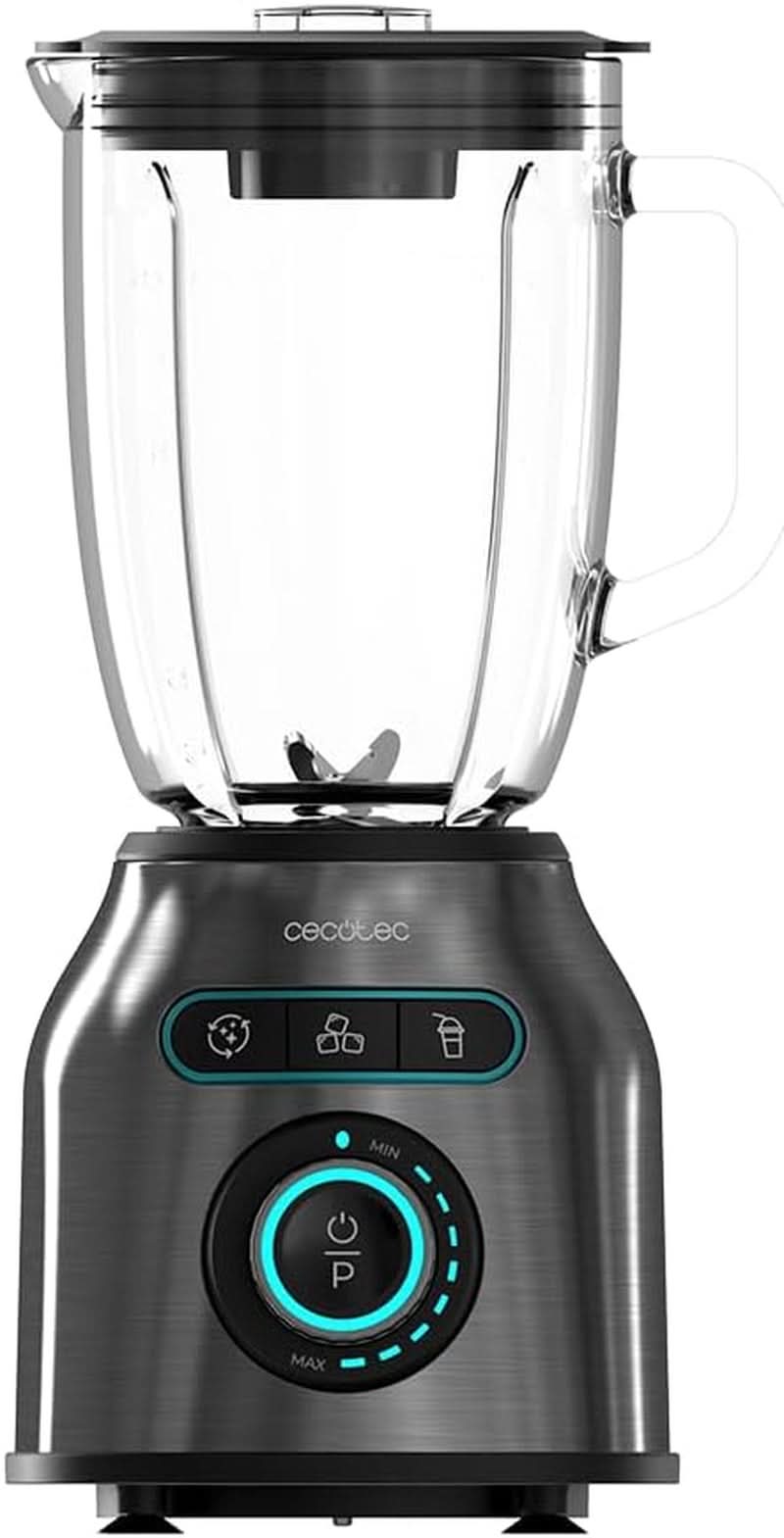 Cecotec Standmixer Power Black Titanium 2200MAX Smooth, 2200 W Maximale Leistung, 6 Klingen Aus Edelstahl, Ice-Crush-Funktion, Turbo- Und Smoothie-Funktion, Autoclean-Funktion Kitchen Naty Shop Dunkel Inox 2200 W | 1,75 l