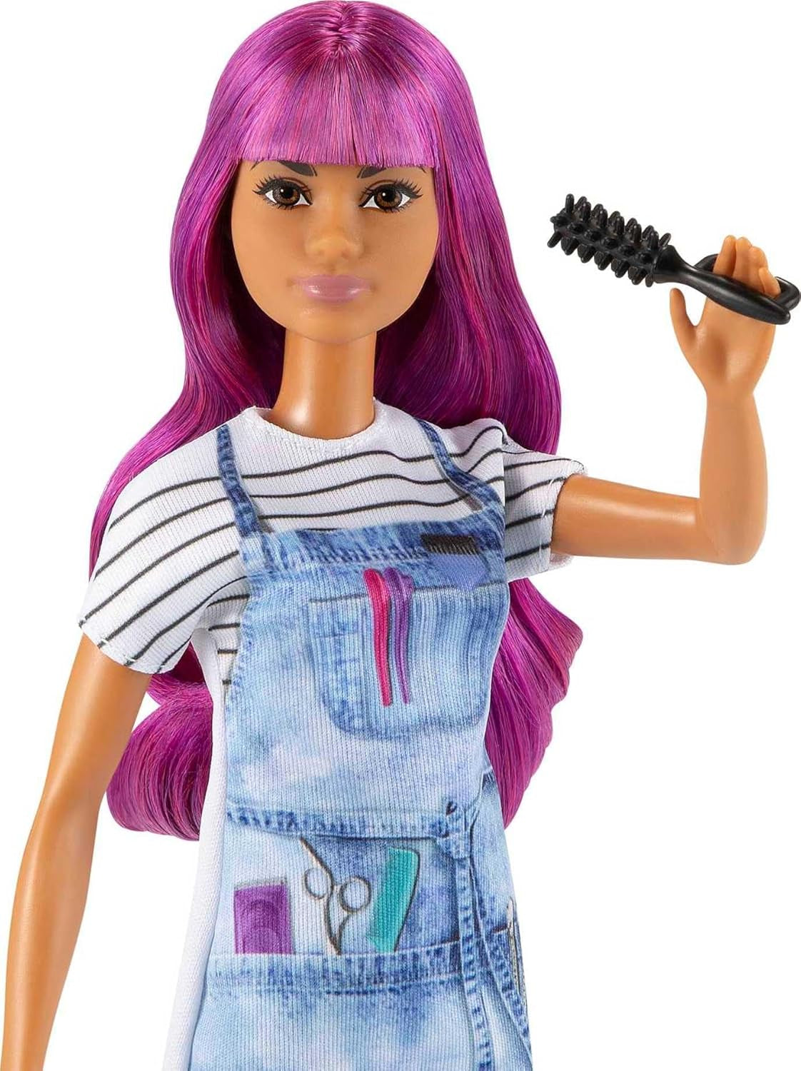 Barbie GTW36 - Haartylistin-Puppe (ca. 30 cm), lila Haare, Zubehör, tolles Geschenk für Kinder ab 3 Jahren
