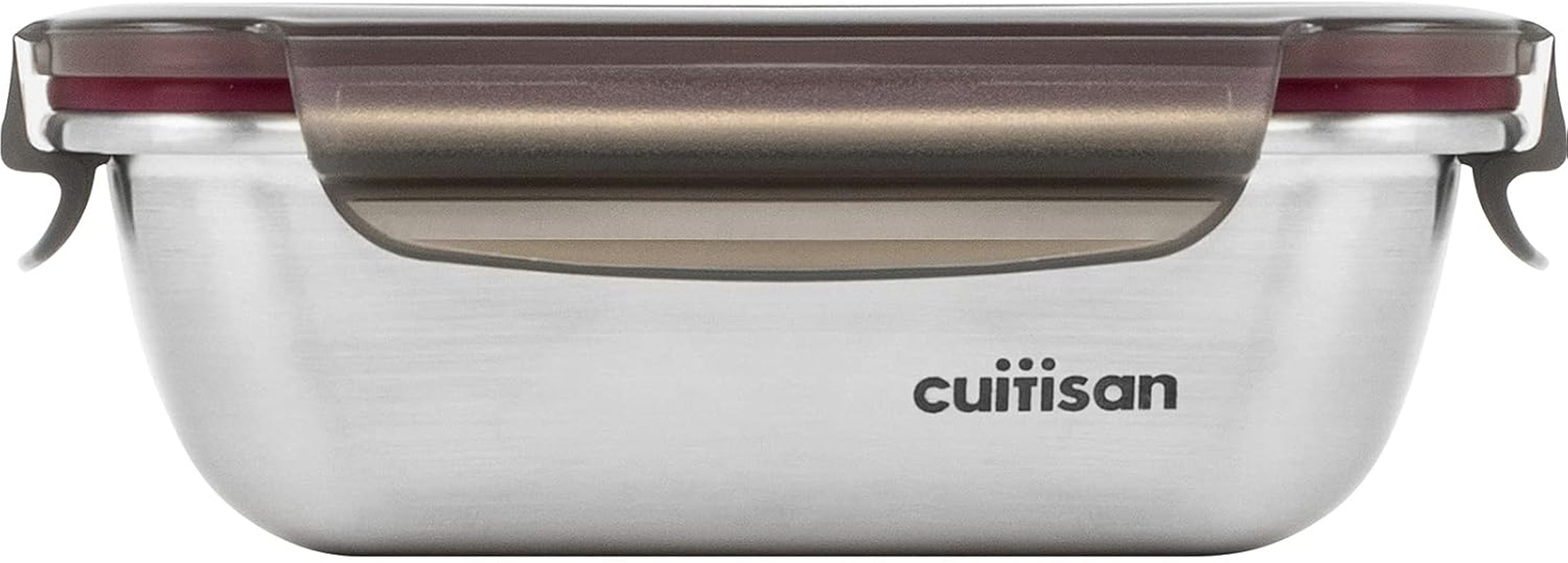 CANDL Cuitisan (Flora) borcan de depozitare a alimentelor din oțel inoxidabil cu capac cu clip, dreptunghiular, potrivit pentru cuptor cu microunde + cuptor, borcan de depozitare, EC7-SS10 2800ml Cutii depozitare alimente Naty Shop 14,8Cm X 10,8Cm X 5,3Cm / 300Ml