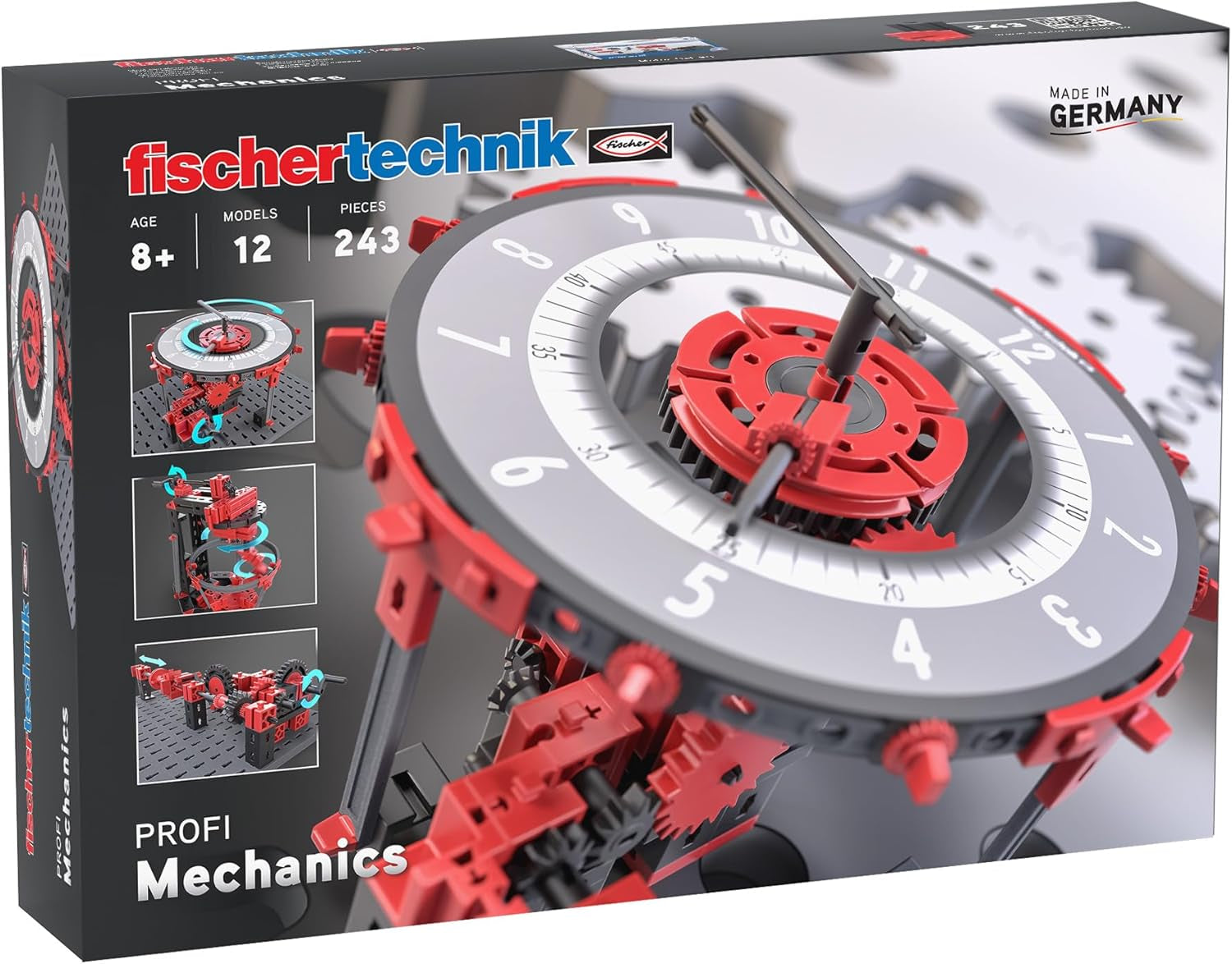 fischertechnik 536622 ADVANCED Mechanic & Static 2 – Bausatz für Kinder ab 9 Jahren, Experimentierkasten mit 30 Modellen, inkl. Motor, fördert technisches Verständnis, Rot