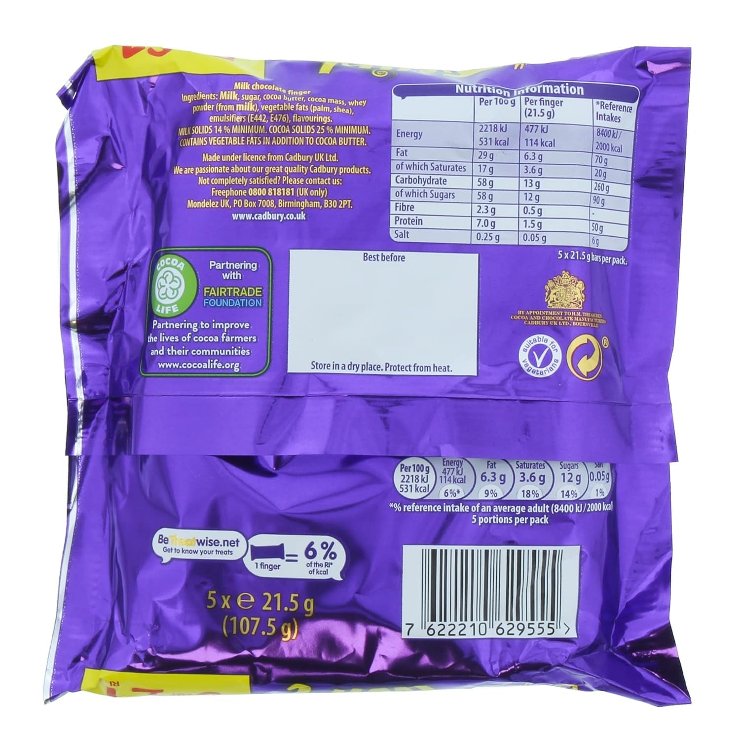 Învârtiți 5 bucăți de câte 21,5 g fiecare, spirale de 107,5 g