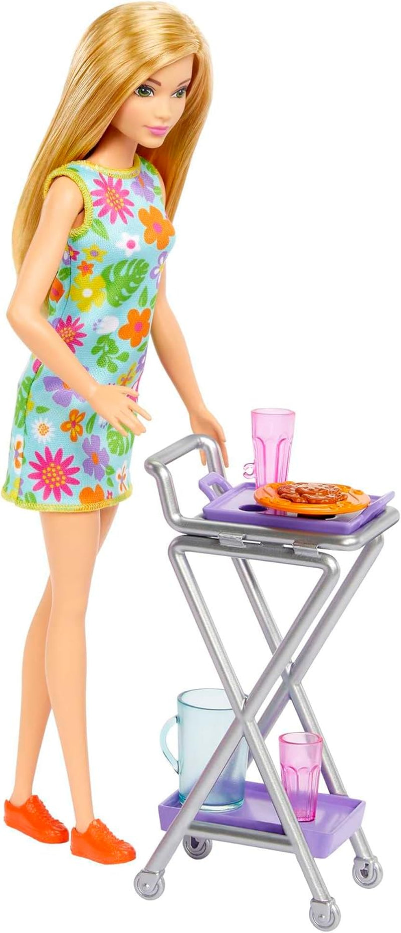 Păpușă Barbie Pantry Playset cu peste 25 de piese și accesorii de bucătărie - Perfectă pentru micii gurmanzi și cadou pentru copii cu vârsta de 3 ani și peste, HJV38